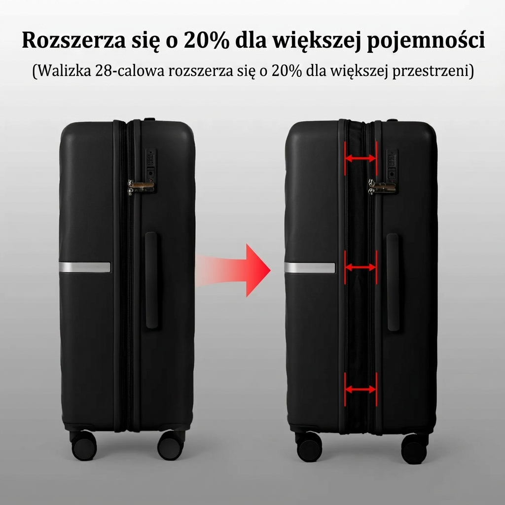Zestaw 4 rozszerzalnych walizek podróżnych AAIVV, twarde walizki z tworzywa ABS z podwójnymi obrotowymi kołami podwójnymi, zamkiem TSA – trwały zestaw bagażu podróżnego w rozmiarach 13/20/26/28 cali, idealny prezent na powrót do szkoły. - Image 5